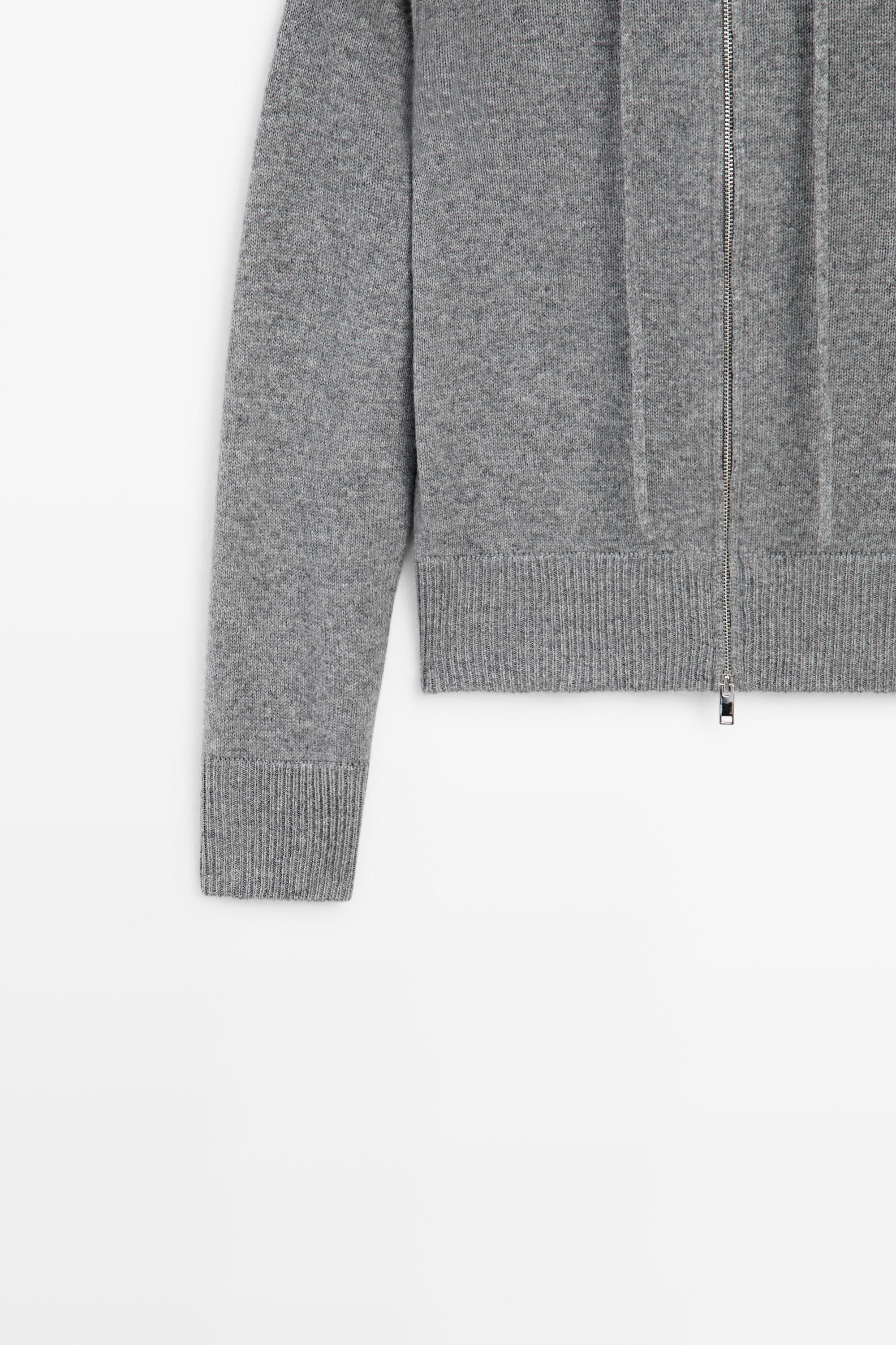 Cardigan à capuche en maille de laine mélangée